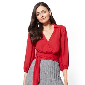 New york & company - Petite Belted Wrap Blouse